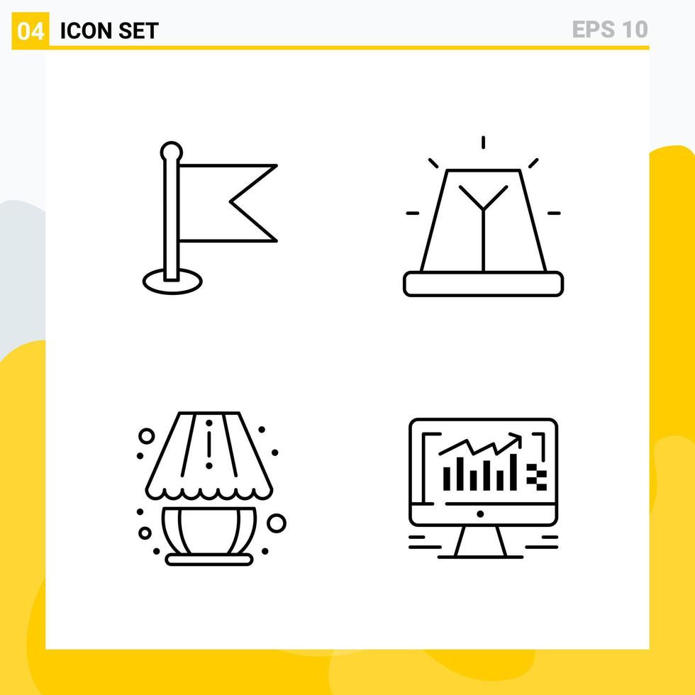samling av 4 universell linje ikoner ikon uppsättning för webb och mobil vektor