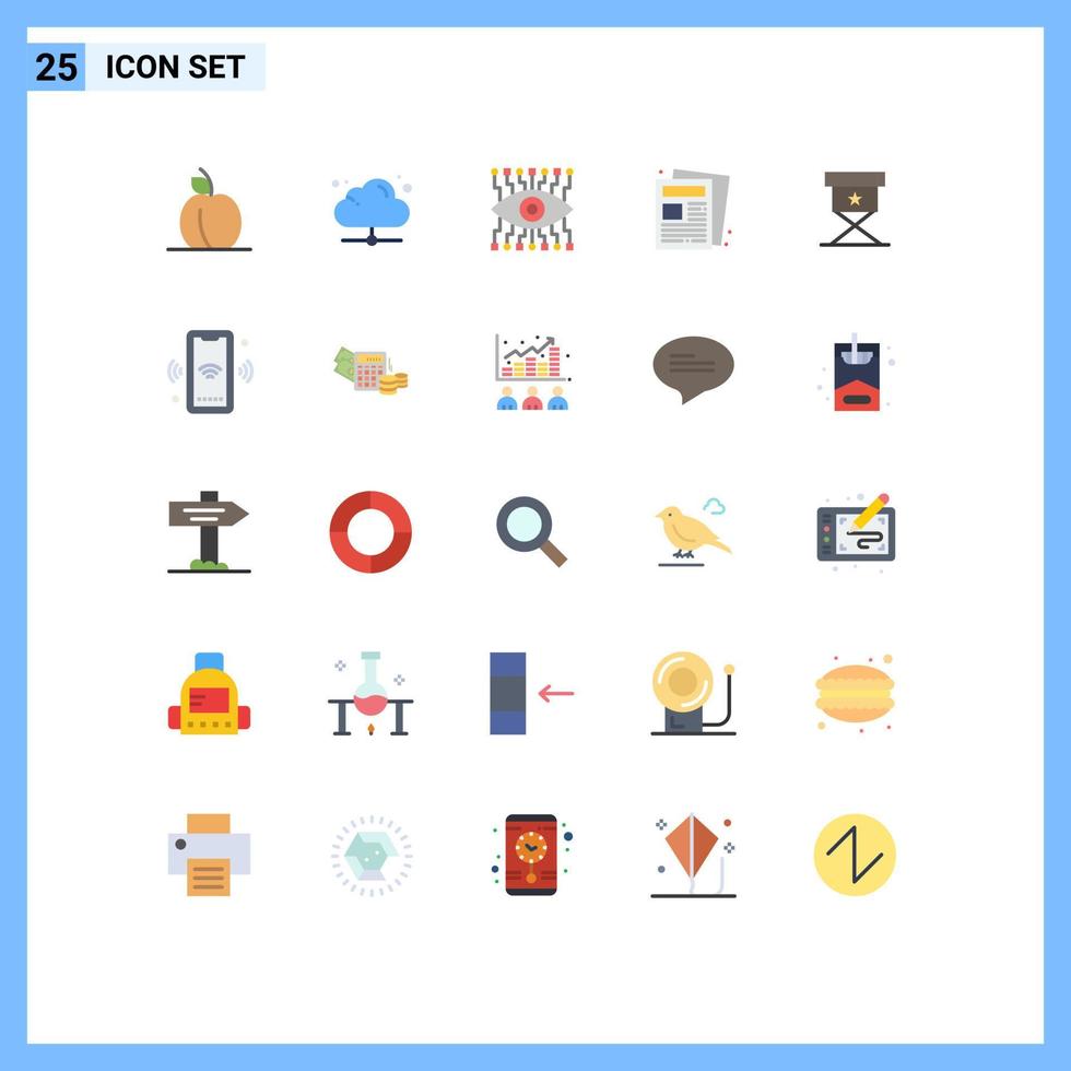 uppsättning av 25 modern ui ikoner symboler tecken för telefon bio Kolla på stol papper redigerbar vektor design element