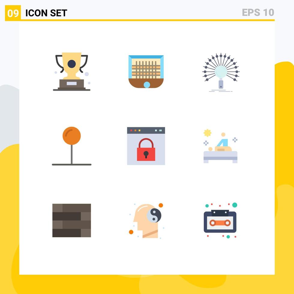 piktogram uppsättning av 9 enkel platt färger av pekare samordna netto hämtning informativa redigerbar vektor design element