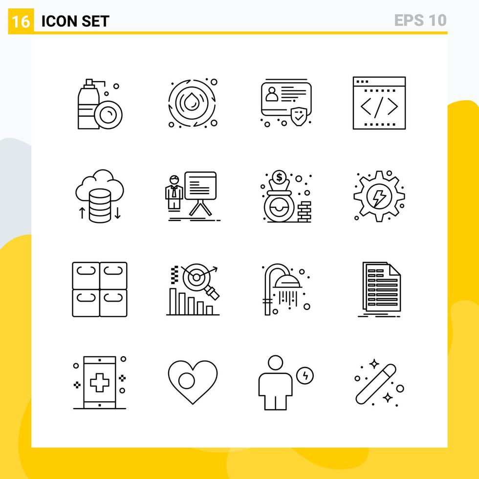 samling av 16 universell linje ikoner ikon uppsättning för webb och mobil vektor