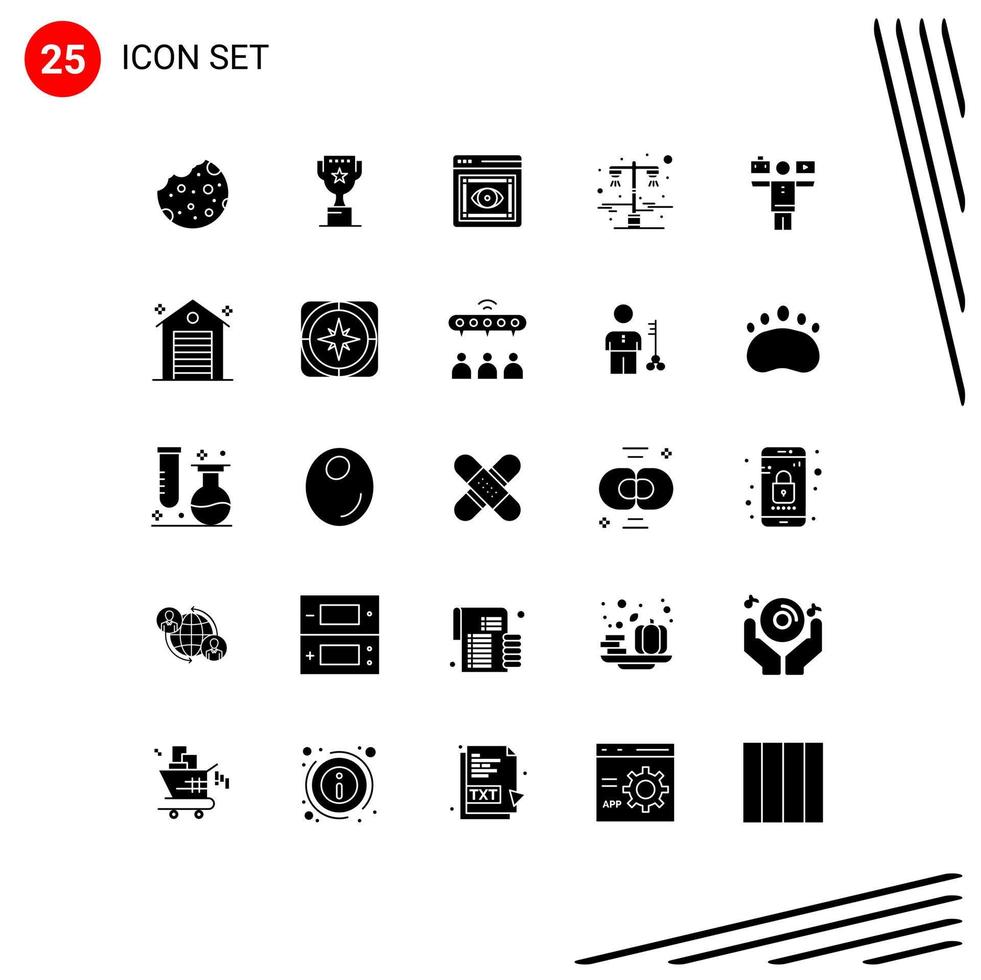 25 kreative Symbole moderne Zeichen und Symbole des Lebens Straßenlicht Auge Straßenlaterne editierbare Vektordesign-Elemente vektor