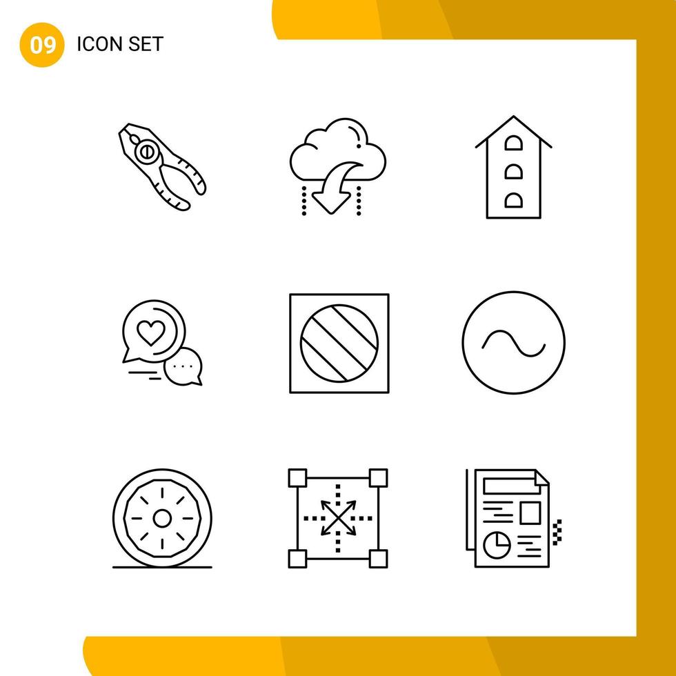 9 Icon Set Line Style Icon Pack Umrisssymbole isoliert auf weißem Hintergrund für responsives Website-Design vektor