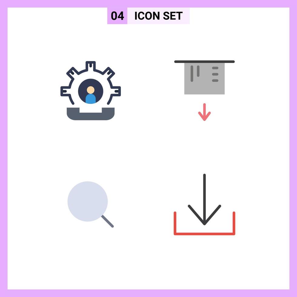 platt ikon packa av 4 universell symboler av kommunikation förstora telefon kort max redigerbar vektor design element