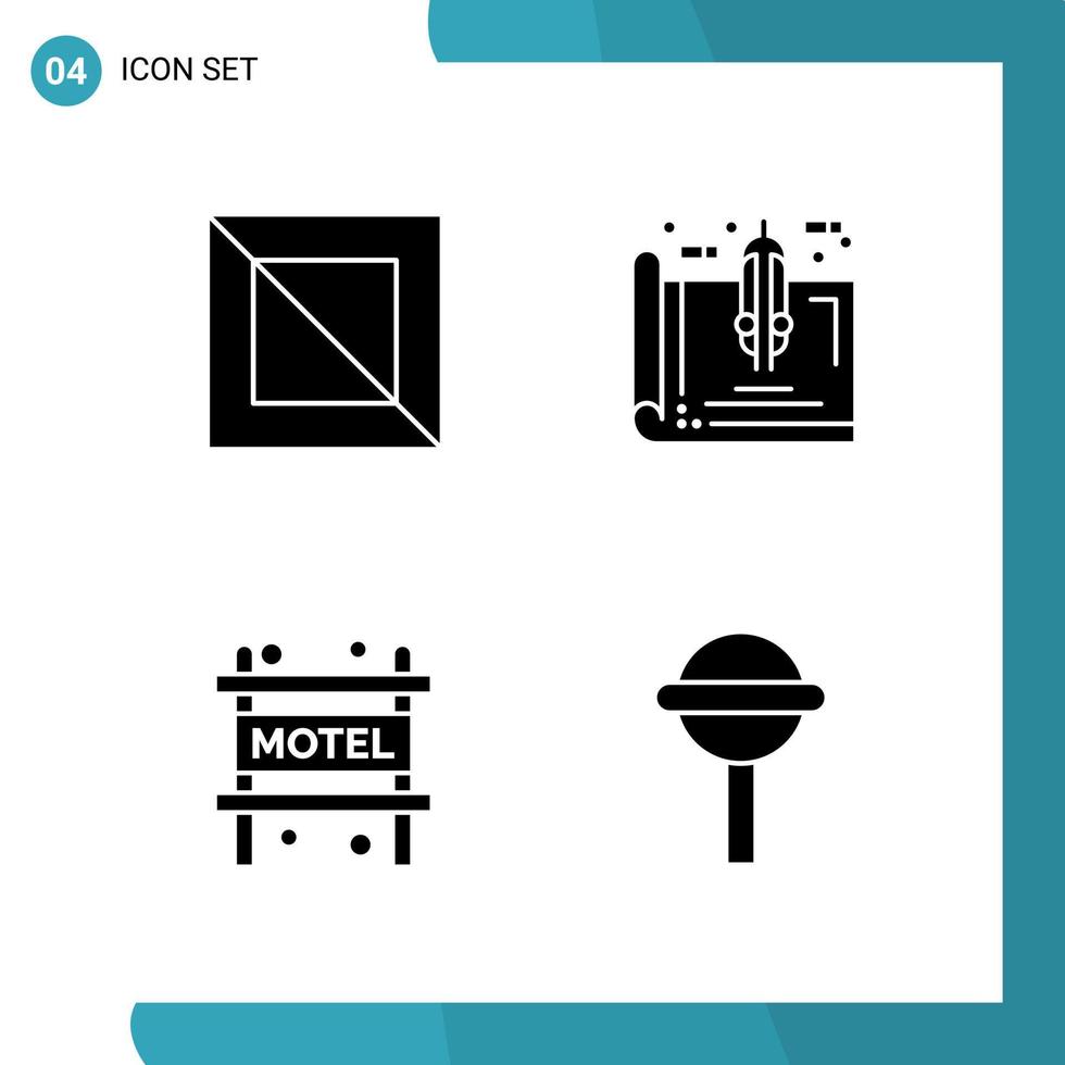 Vektorpaket mit 4 Glyphensymbolen Solid Style Icon auf weißem Hintergrund für Web und Handy vektor