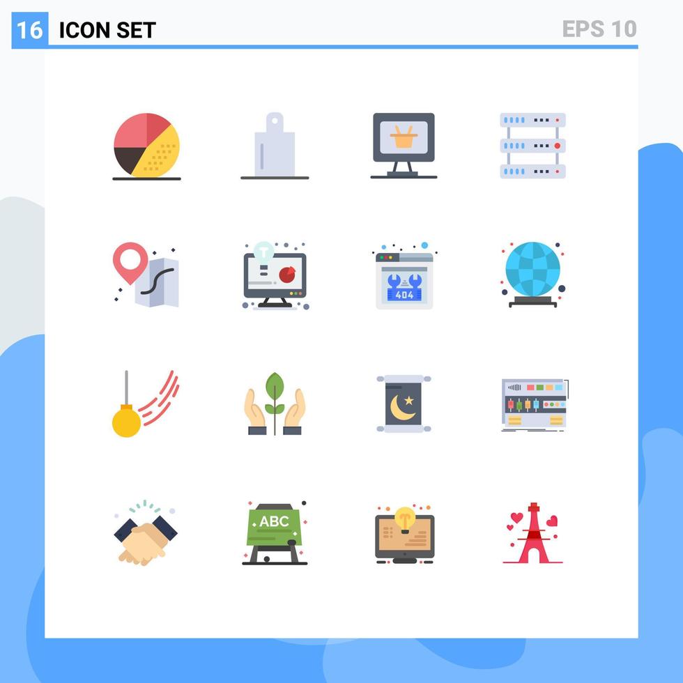 16 universell platt Färg tecken symboler av företag utveckling plats företag strand multimedia redigerbar packa av kreativ vektor design element