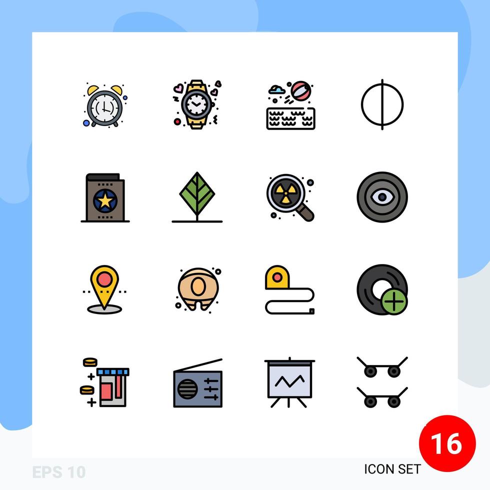 modern uppsättning av 16 platt Färg fylld rader och symboler sådan som utbildning kvalitet tid digital parkera redigerbar kreativ vektor design element