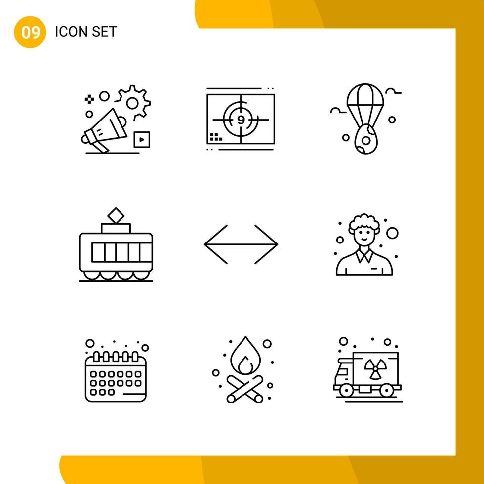 9 Icon Set Line Style Icon Pack Umrisssymbole isoliert auf weißem Hintergrund für responsives Website-Design vektor