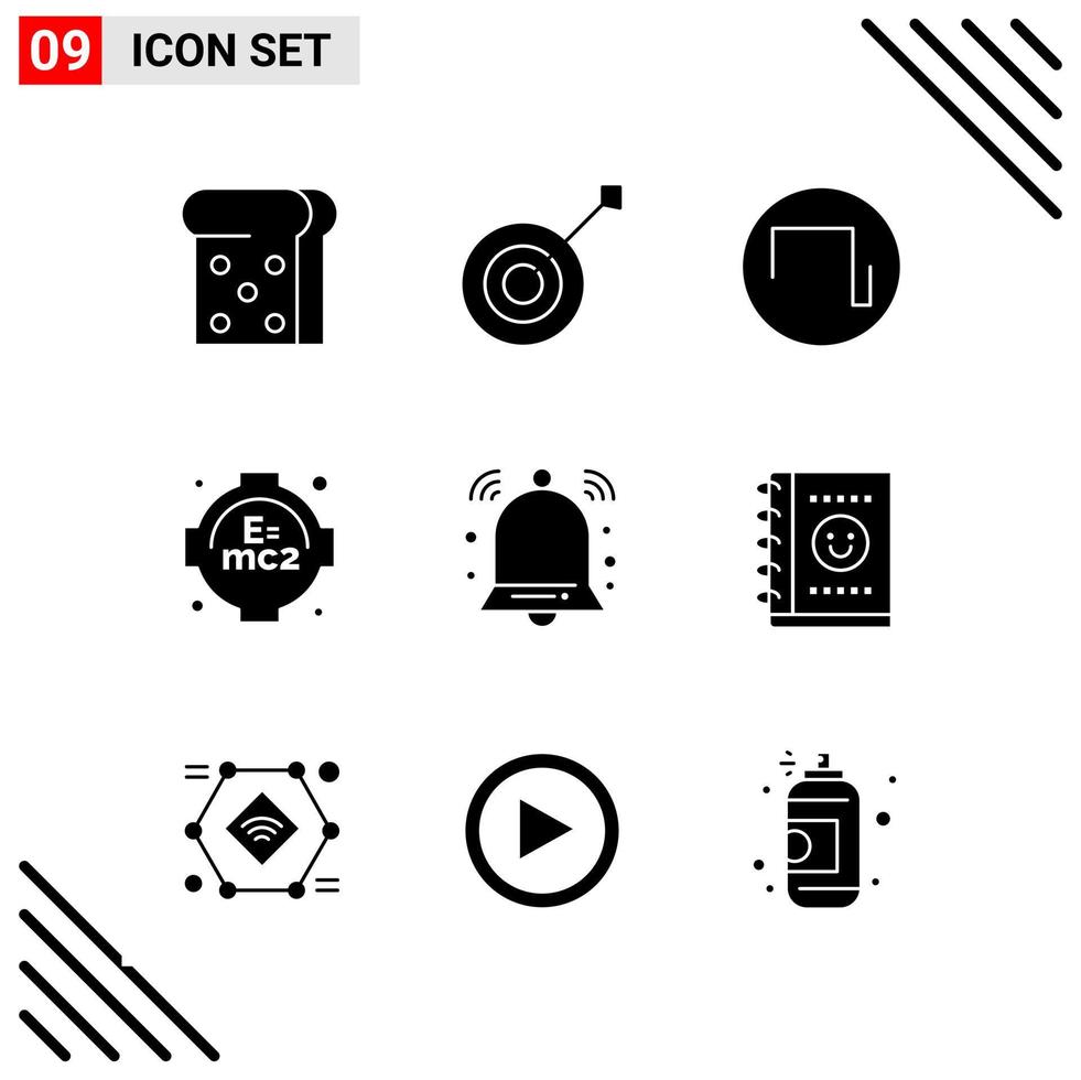 pixel perfekt uppsättning av 9 fast ikoner glyf ikon uppsättning för webbplats design och mobil tillämpningar gränssnitt vektor