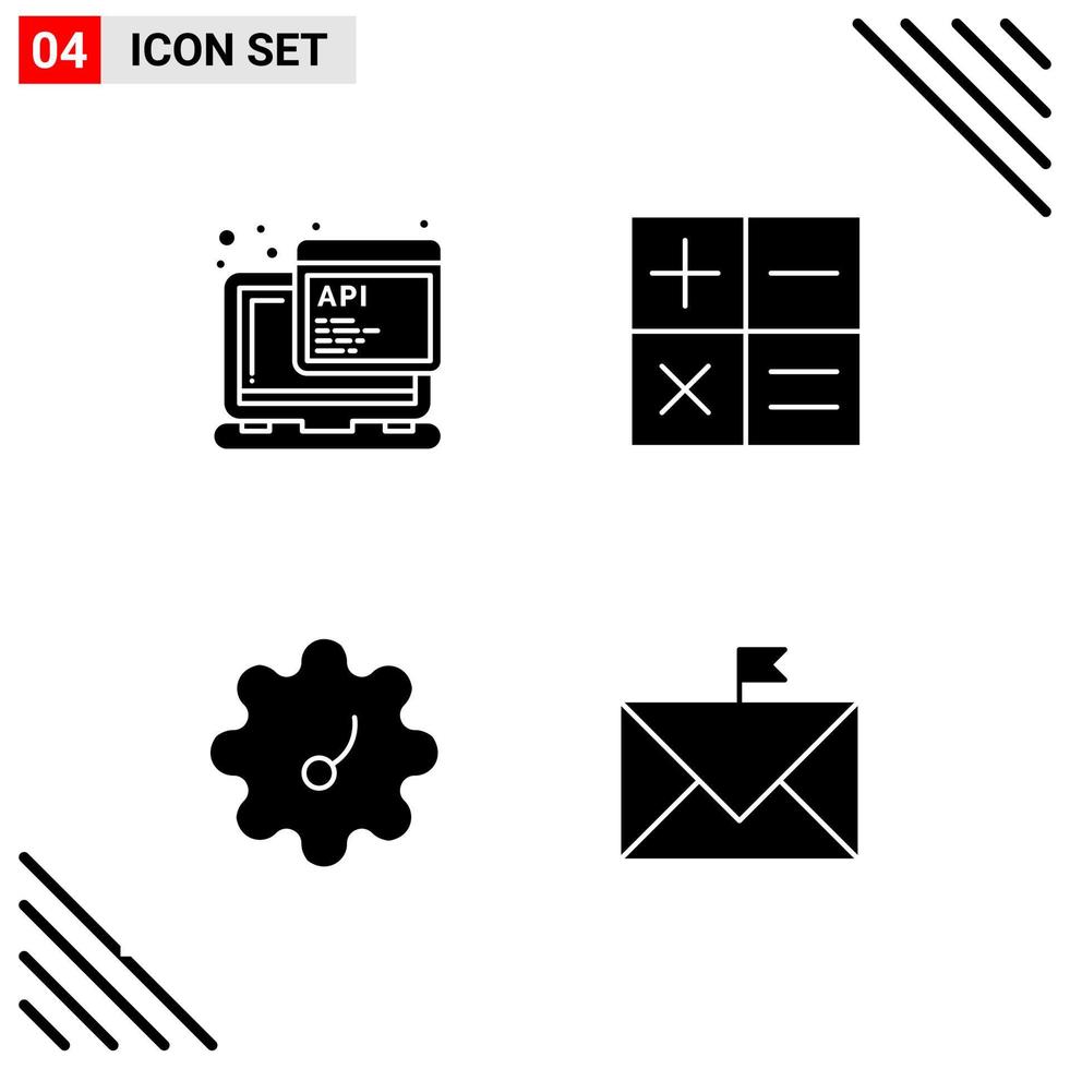 pixel perfekt uppsättning av 4 fast ikoner glyf ikon uppsättning för webbplats design och mobil tillämpningar gränssnitt vektor