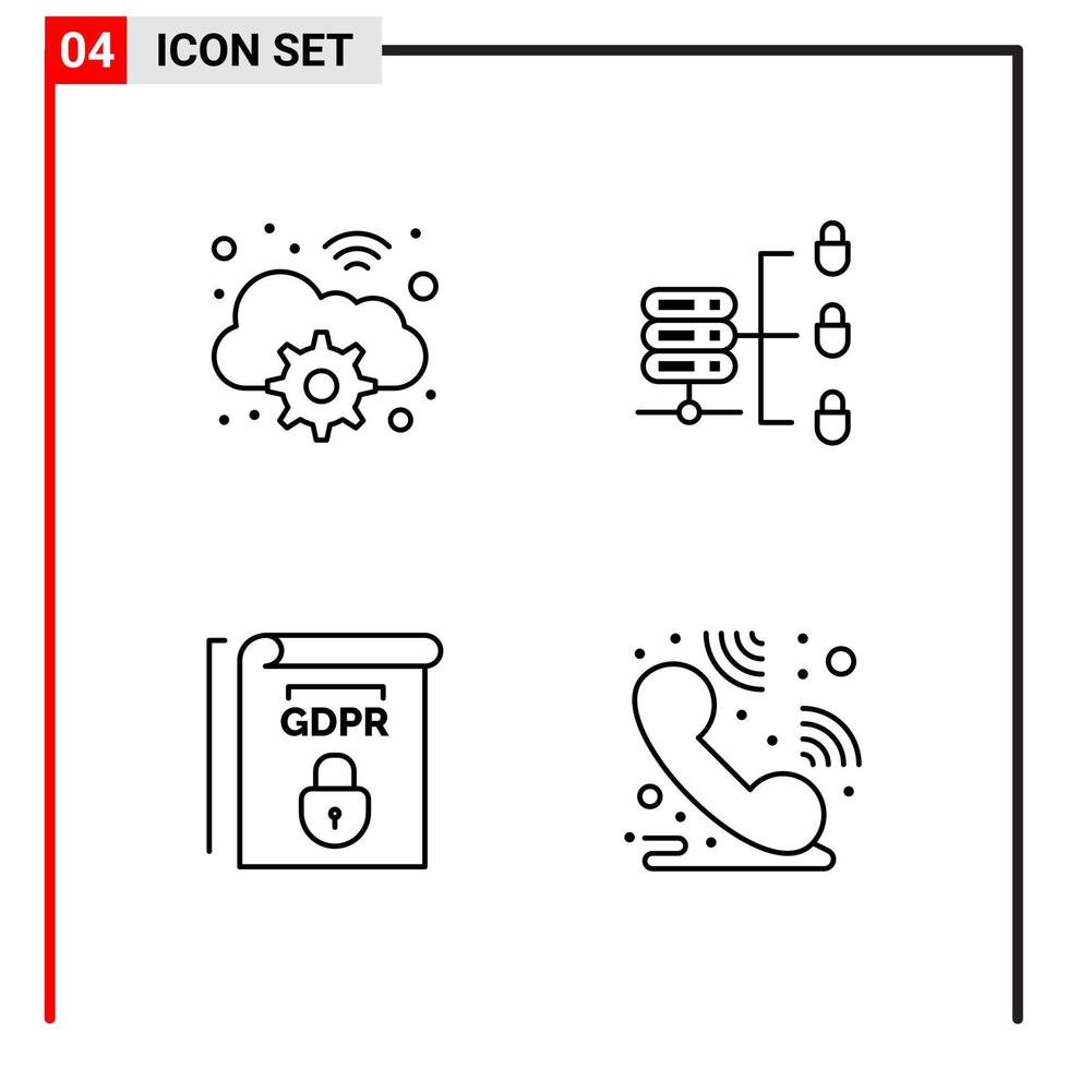 4 allmän ikoner för hemsida design skriva ut och mobil appar 4 översikt symboler tecken isolerat på vit bakgrund 4 ikon packa vektor