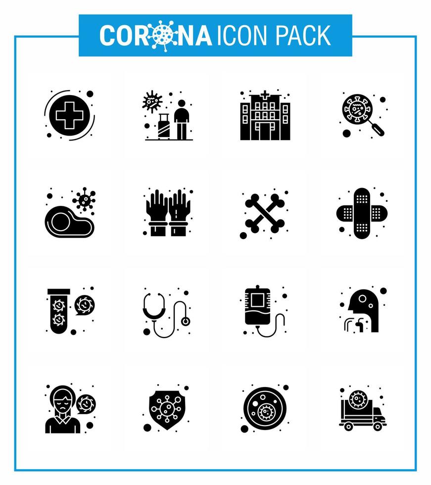 einfacher Satz von covid19-Schutz blau 25 Icon Pack-Symbol enthalten Vireninterfac Virusglas-Scan-Virus virales Coronavirus 2019nov-Krankheitsvektor-Designelemente vektor