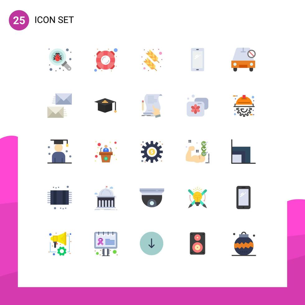 uppsättning av 25 kommersiell platt färger packa för bil android fjäder mobil telefon redigerbar vektor design element