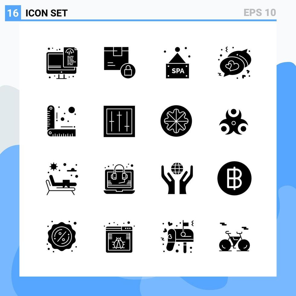 modern 16 fast stil ikoner glyf symboler för allmän använda sig av kreativ fast ikon tecken isolerat på vit bakgrund 16 ikoner packa vektor
