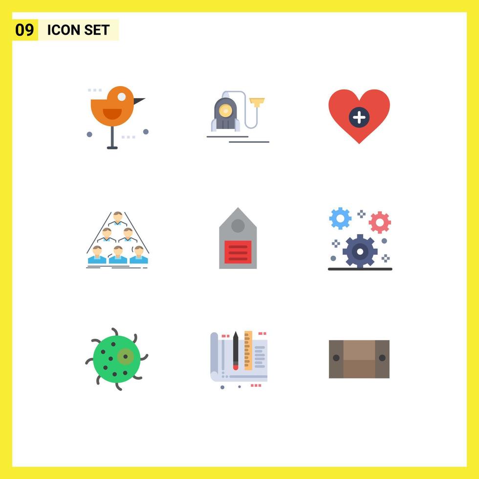 9 kreativ ikoner modern tecken och symboler av eco företag kärlek strukturera team redigerbar vektor design element