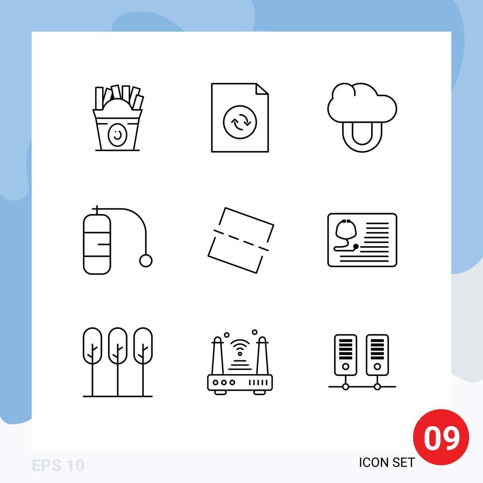 uppsättning av 9 modern ui ikoner symboler tecken för läkare räta ut privat Foto semester redigerbar vektor design element