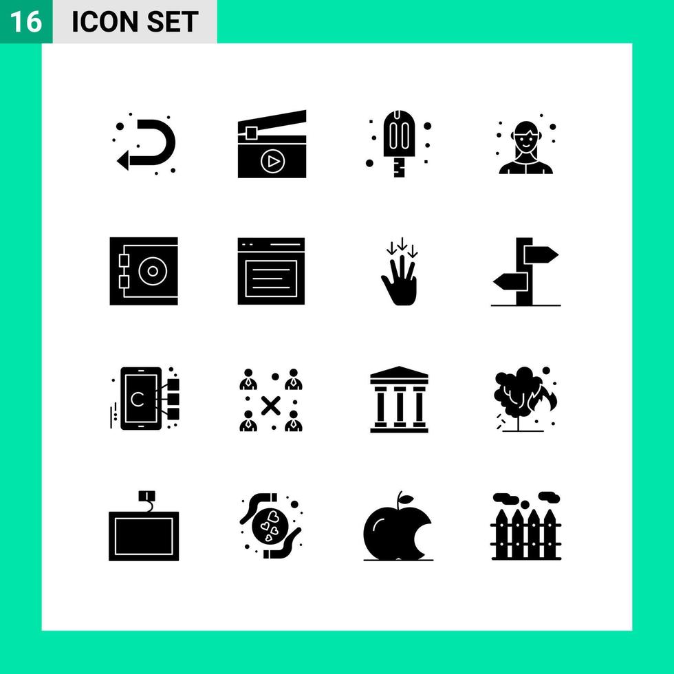16 kreativ ikoner modern tecken och symboler av säker Bank grädde företag kvinna redigerbar vektor design element