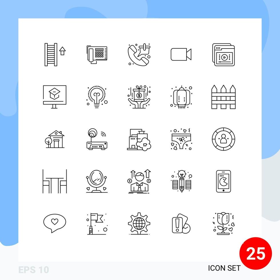 25 kreative Symbole moderne Zeichen und Symbole von Tutorials Basic Bag Image Shopping editierbare Vektordesign-Elemente vektor