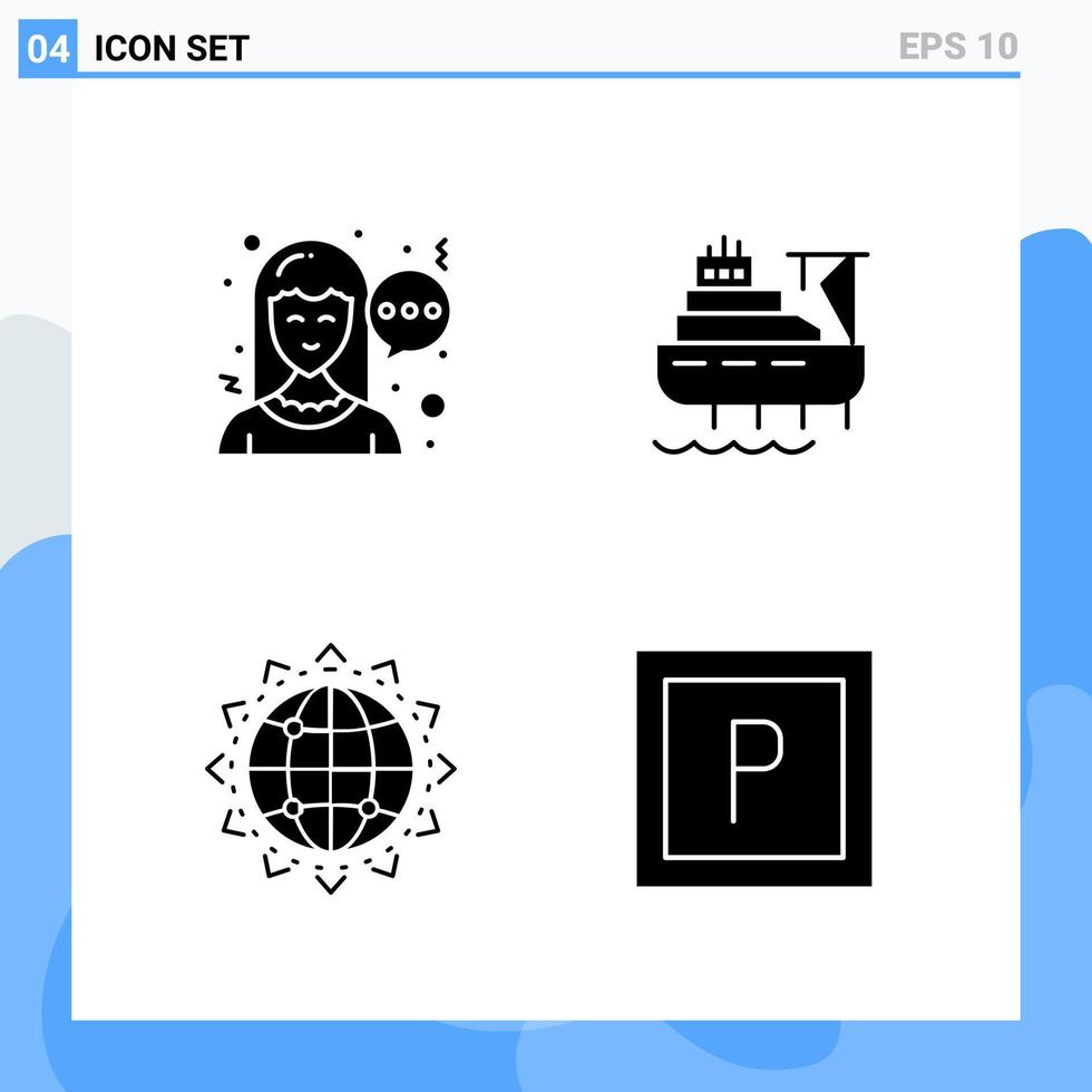 modern 4 fast stil ikoner glyf symboler för allmän använda sig av kreativ fast ikon tecken isolerat på vit bakgrund 4 ikoner packa vektor
