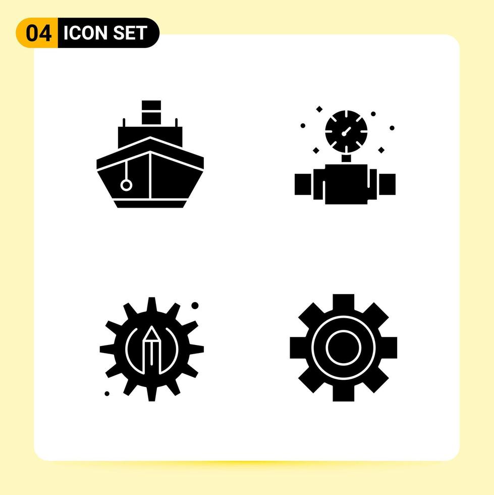 4 kreativ ikoner för modern hemsida design och mottaglig mobil appar 4 glyf symboler tecken på vit bakgrund 4 ikon packa vektor