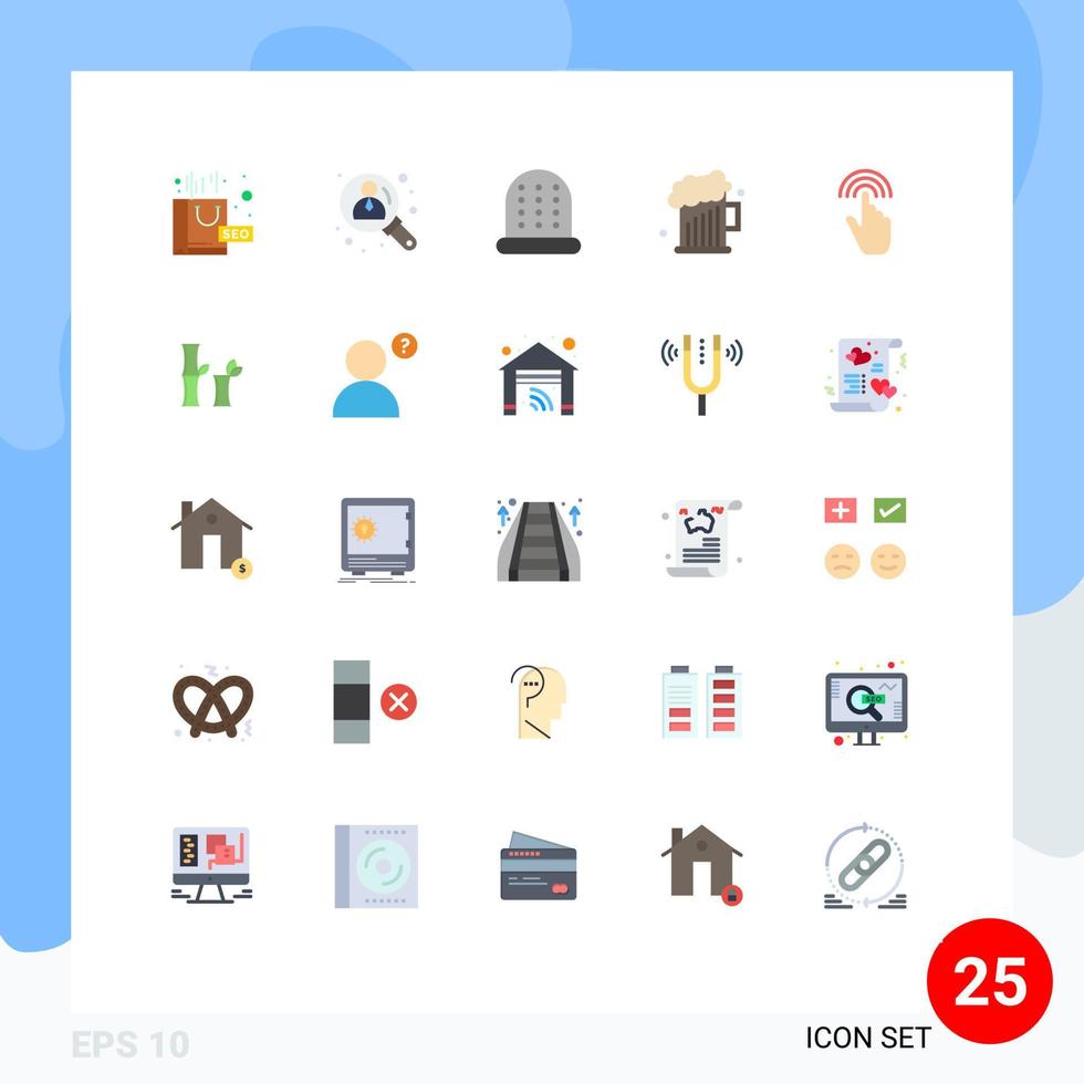 användare gränssnitt packa av 25 grundläggande platt färger av gränssnitt gester sömnad finger far redigerbar vektor design element