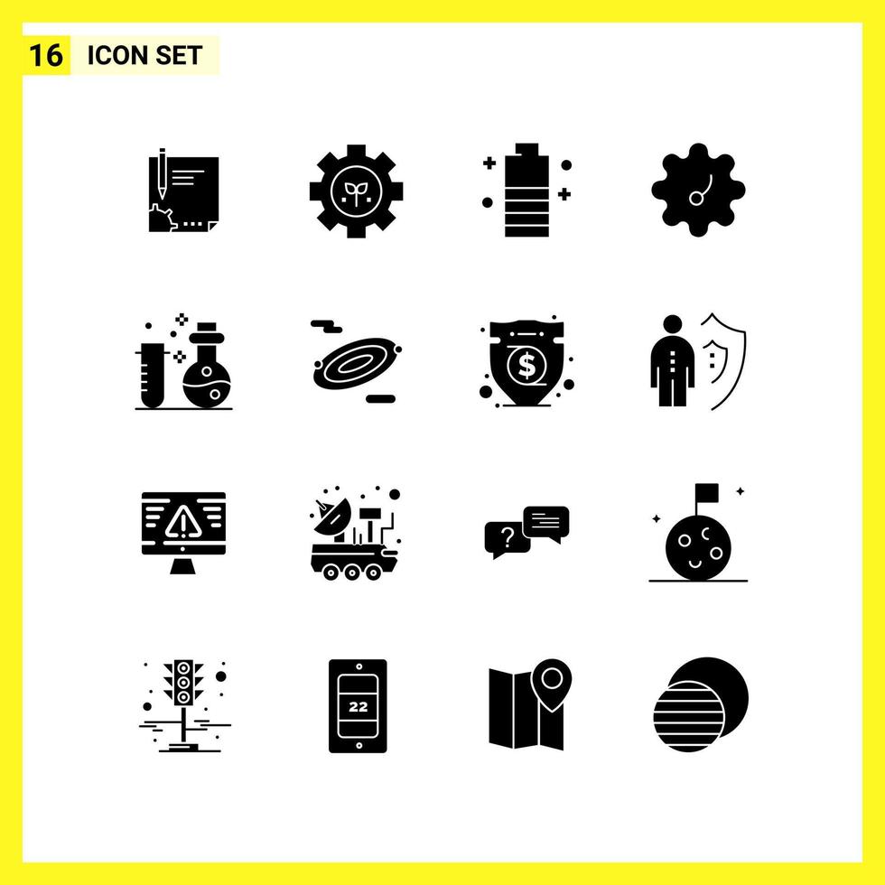 16 Symbolsatz einfache solide Symbole Glyphenzeichen auf weißem Hintergrund für Website-Design, mobile Anwendungen und Printmedien vektor