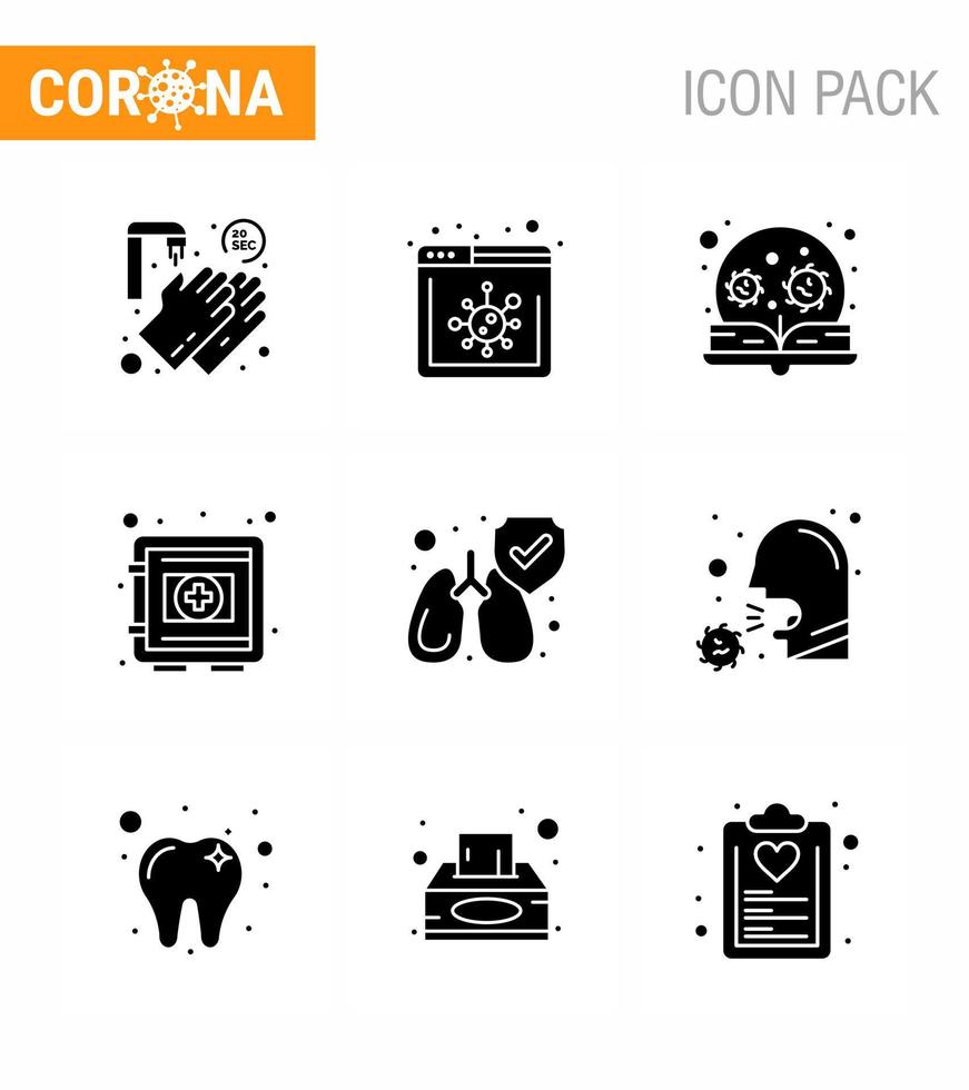 25 Coronavirus-Notfall-Iconset-blaues Design wie Protect Safe Learning Protection Locker Virus-Coronavirus 2019nov-Krankheitsvektor-Designelemente vektor