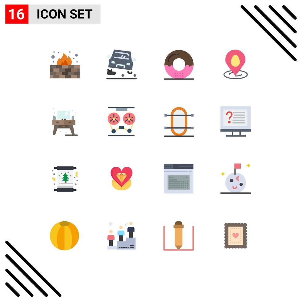 16 kreative Symbole moderne Zeichen und Symbole der Heimatkarte Kochstift Mahlzeit editierbares Paket kreativer Vektordesign-Elemente vektor