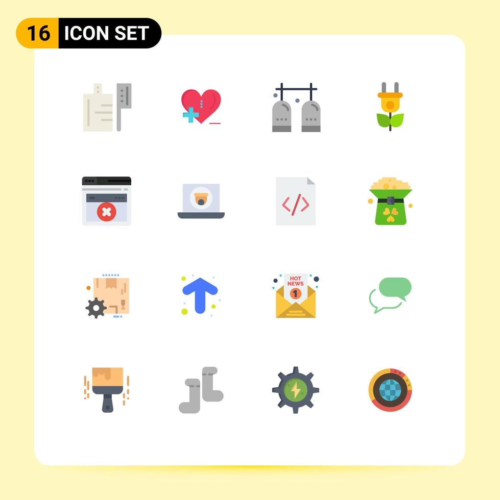 16 universell platt färger uppsättning för webb och mobil tillämpningar felteknik webb sida dykning natur eco redigerbar packa av kreativ vektor design element