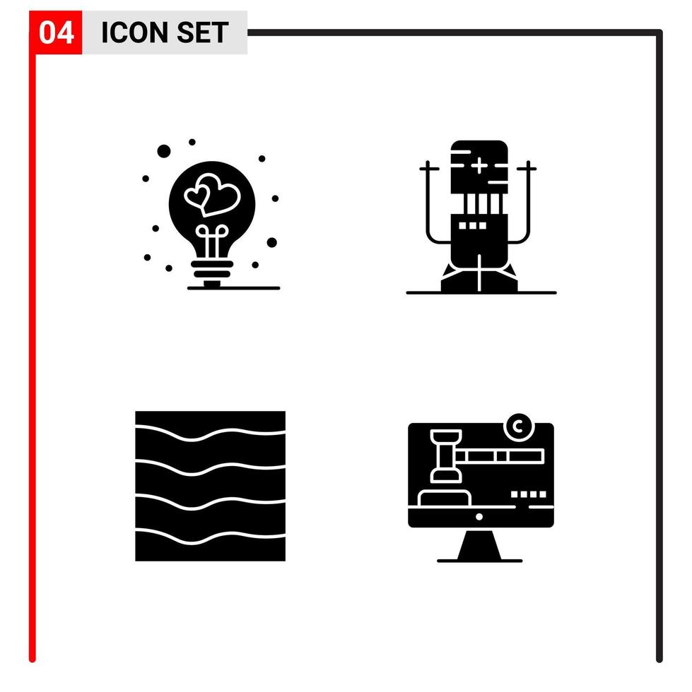 4 allmän ikoner för hemsida design skriva ut och mobil appar 4 glyf symboler tecken isolerat på vit bakgrund 4 ikon packa vektor