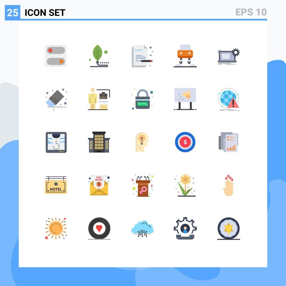 modern uppsättning av 25 platt färger och symboler sådan som elektronik plan kreativ framtida bil redigerbar vektor design element