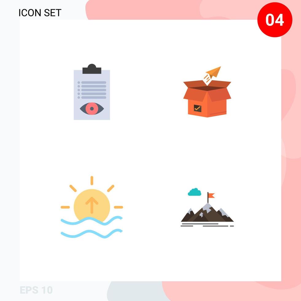 modern uppsättning av 4 platt ikoner och symboler sådan som kolla upp släpp linje företag börja redigerbar vektor design element