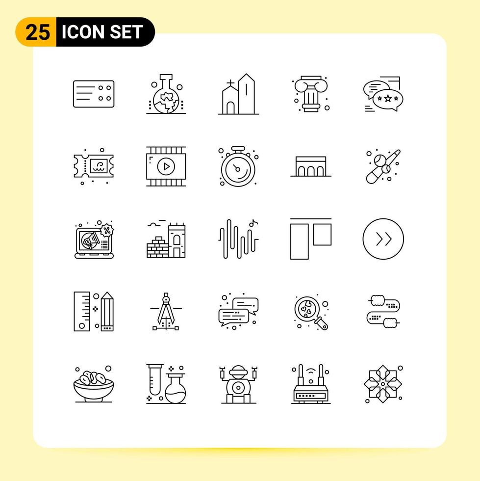universell ikon symboler grupp av 25 modern rader av meddelanden kommunikation kyrka chatt kolumn redigerbar vektor design element