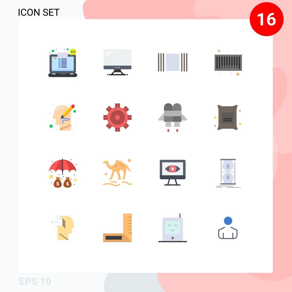 16 kreativ ikoner modern tecken och symboler av mänsklig koda imac streckkod se redigerbar packa av kreativ vektor design element