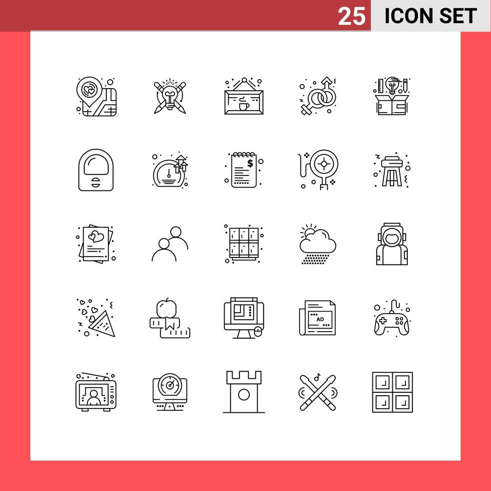 modern uppsättning av 25 rader pictograph av dator manlig dryck kön affär redigerbar vektor design element