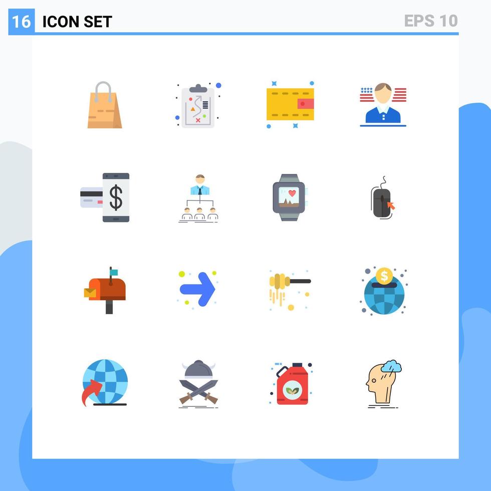 användare gränssnitt packa av 16 grundläggande platt färger av betalning kreditera pengar kontantlös flagga redigerbar packa av kreativ vektor design element