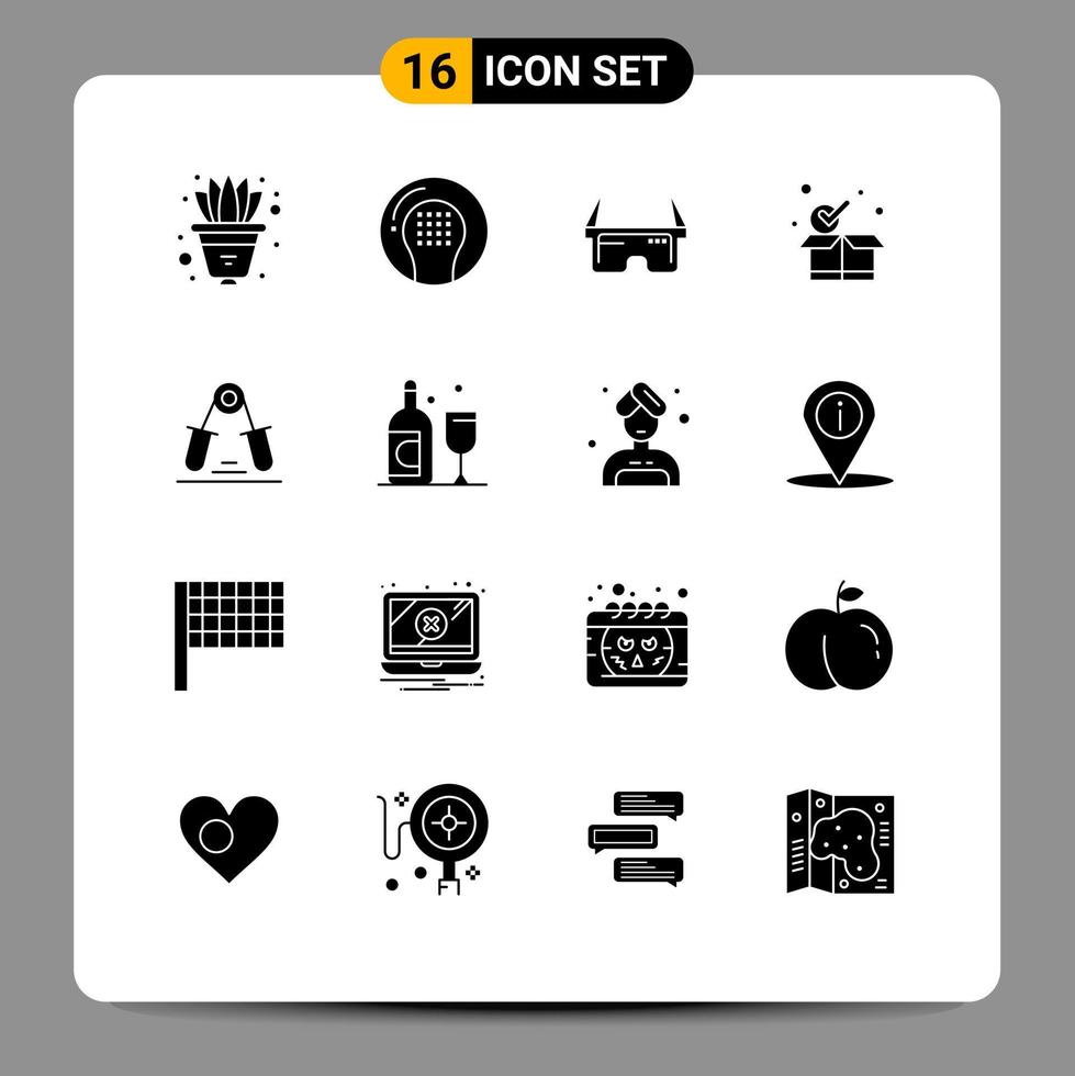 16 kreativ ikoner modern tecken och symboler av grepp paket rekreation paket öga redigerbar vektor design element