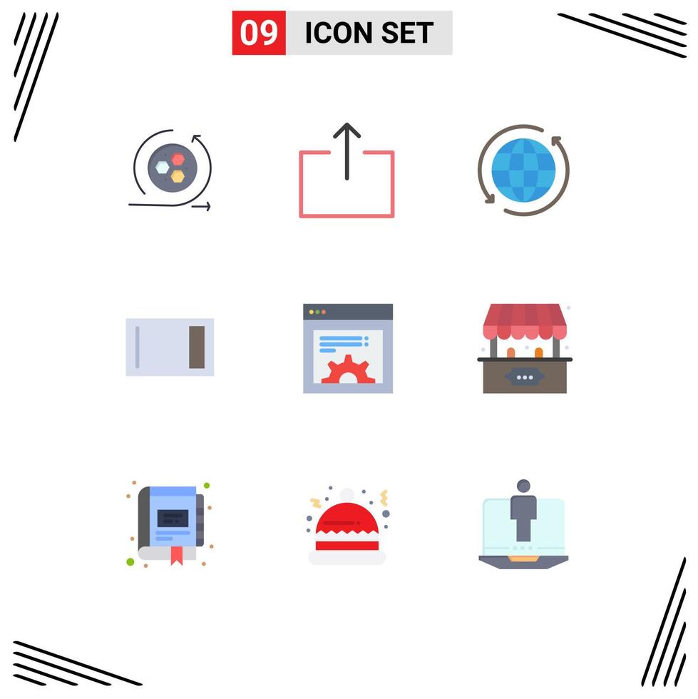 satz von 9 modernen ui-symbolen symbole zeichen für design home globus hackgeräte editierbare vektordesignelemente vektor