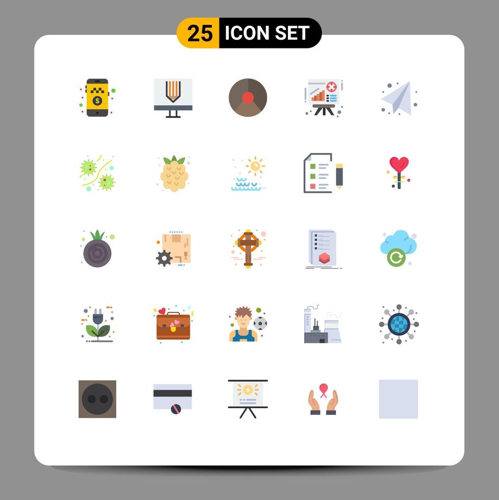 redigerbar vektor linje packa av 25 enkel platt färger av försäljning Diagram programmering Graf grafiska redigerbar vektor design element