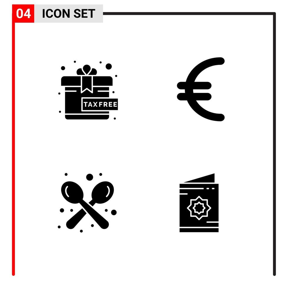 4 allmän ikoner för hemsida design skriva ut och mobil appar 4 glyf symboler tecken isolerat på vit bakgrund 4 ikon packa vektor