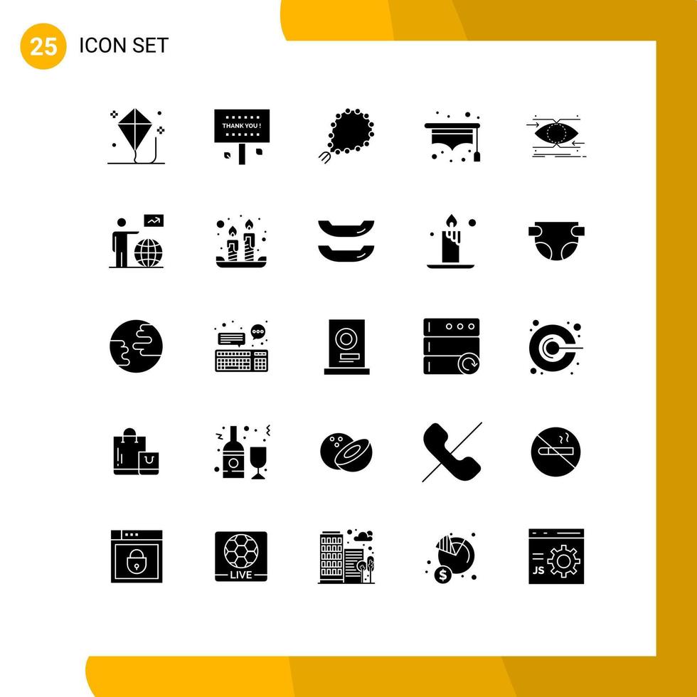 uppsättning av 25 modern ui ikoner symboler tecken för studerande hatt tacka du muslim be redigerbar vektor design element