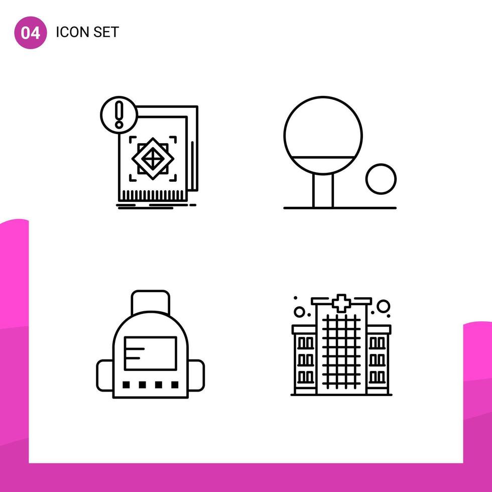 översikt ikon uppsättning packa av 4 linje ikoner isolerat på vit bakgrund för mottaglig hemsida design skriva ut och mobil tillämpningar vektor