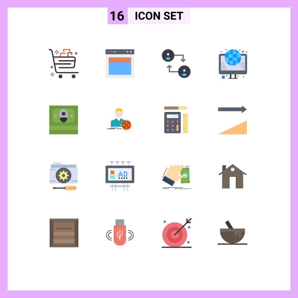 Stock Vector Icon Pack mit 16 Zeilen Zeichen und Symbolen für Web Internet Webhosting Swap editierbares Paket kreativer Vektordesign-Elemente