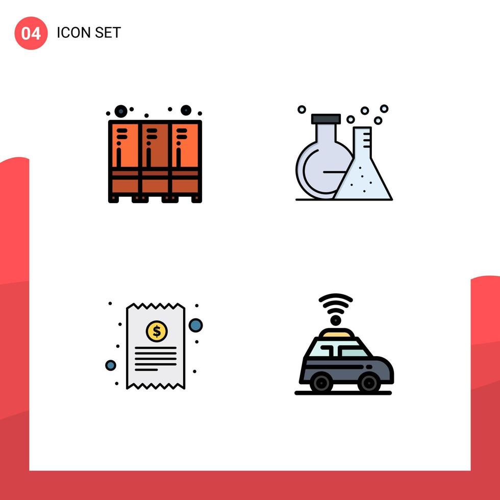 4 kreativ ikoner modern tecken och symboler av säkerhet kontanter mottagande lagring rör finansiera redigerbar vektor design element