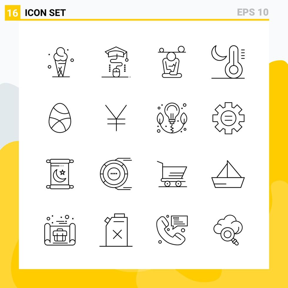 samling av 16 universell linje ikoner ikon uppsättning för webb och mobil vektor