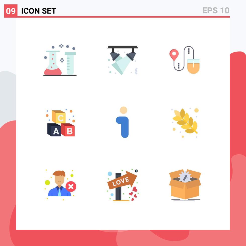 9 universell platt färger uppsättning för webb och mobil tillämpningar skola utbildning lampor alfabet Sök redigerbar vektor design element