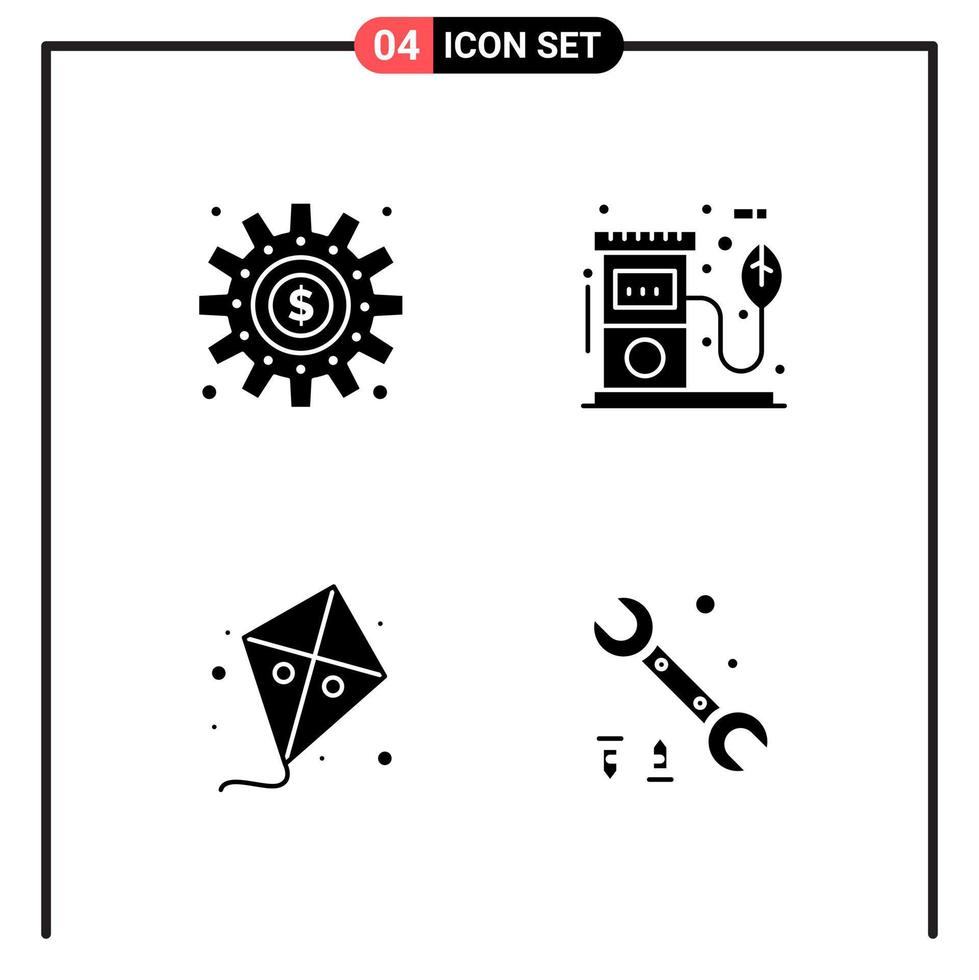 uppsättning av 4 fast stil ikoner för webb och mobil glyf symboler för skriva ut fast ikon tecken isolerat på vit bakgrund 4 ikon uppsättning vektor