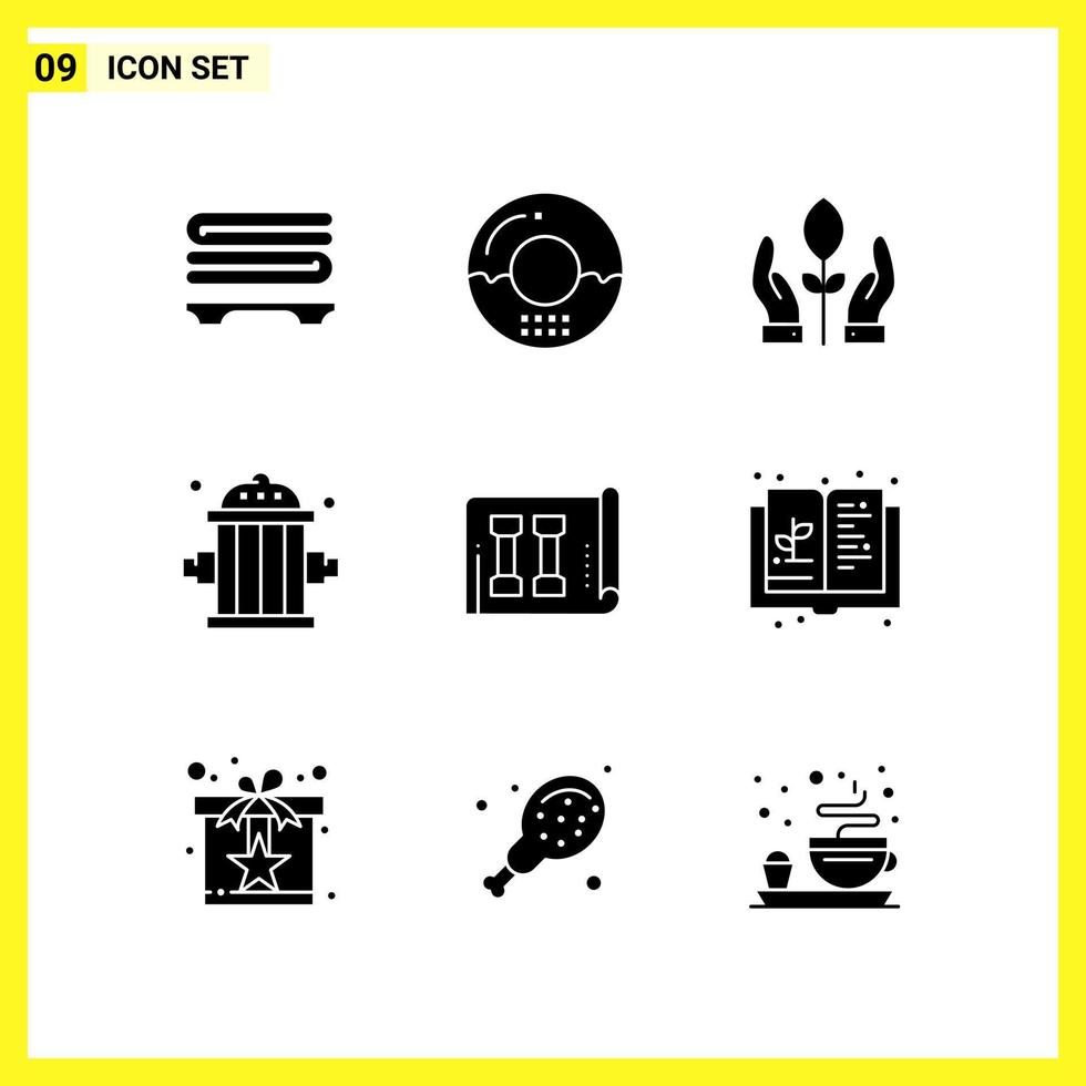 9 ikon uppsättning enkel fast symboler glyf tecken på vit bakgrund för hemsida design mobil tillämpningar och skriva ut media vektor