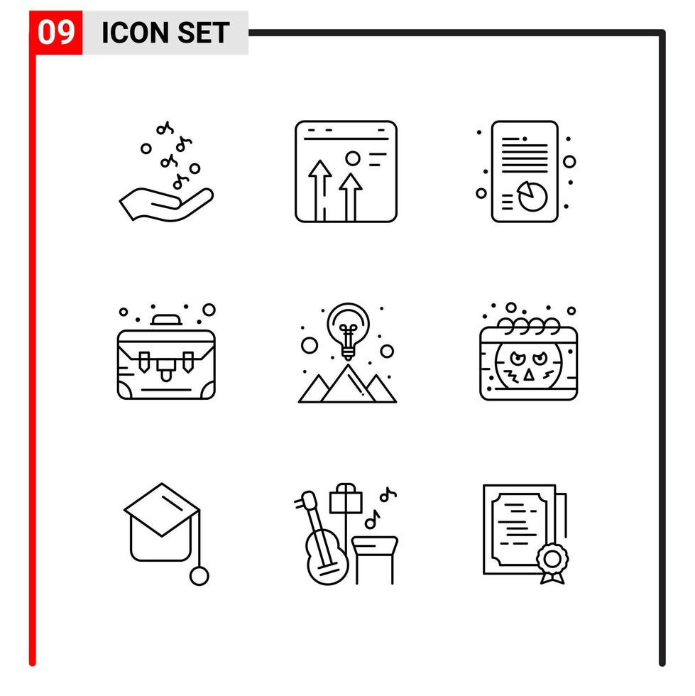 9 allmän ikoner för hemsida design skriva ut och mobil appar 9 översikt symboler tecken isolerat på vit bakgrund 9 ikon packa vektor