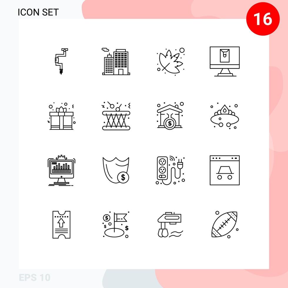 Gruppe von 16 skizziert Zeichen und Symbole für bearbeitbare Vektordesign-Elemente für Herztag-Stadtbriefe per E-Mail vektor