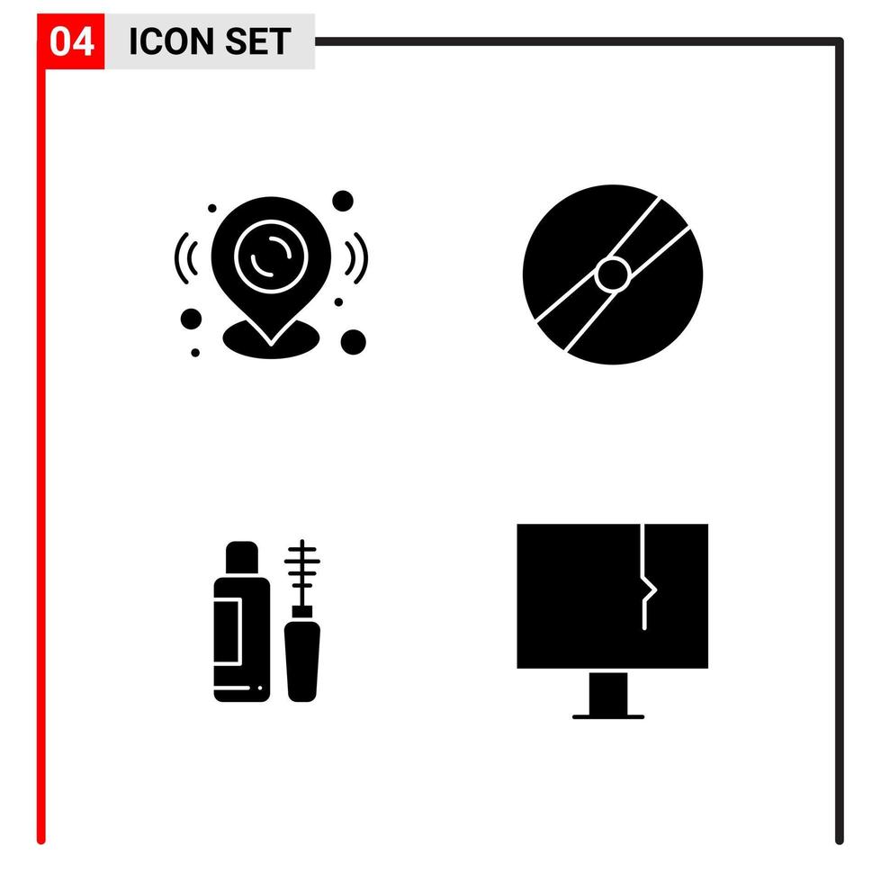 4 allmän ikoner för hemsida design skriva ut och mobil appar 4 glyf symboler tecken isolerat på vit bakgrund 4 ikon packa vektor